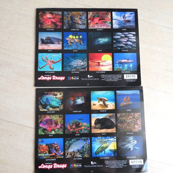 2 Hawaii Tide Moon Phase Calendars 2023/2024 Featuring Marine Life Photography - Picture 4 of 16